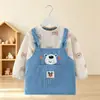 Babero impermeable y resistente a las manchas para niños, elegante babero de alimentación para bebés, diseño reversible, adecuado para alimentar y proteger la ropa durante el otoño y el invierno, con grosor añadido