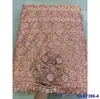 Tela de Malla con Encaje Bordado 3D y Lentejuelas para Vestido Europeo y Americano Tela de Encaje con Lentejuelas de Novia