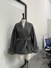 Colección Otoño/Invierno 2025 Nueva Transfronteriza AliExpress: Elegante y Holgado Abrigo Corto de Manga Corta para Mujer de Piel Sintética con Cuello de Solapa