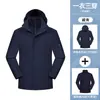 Chaqueta de plumas tres en uno para otoño e invierno, una prenda para tres usos, a prueba de viento e impermeable, estilo para parejas, chaqueta para acampar al aire libre, disponible impresión de logo