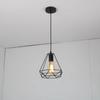 Lustre nórdico retrô restaurante bar estilo industrial gaiola de diamante gaiola de ferro simples fio de ferro cabeça única multi-cabeça pequeno lustre atacado