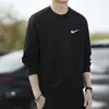 Ropa para Hombre 2026 Primavera Nueva Sudadera Casual Versátil para Hombre Camiseta de Manga Larga Cuello Redondo Jersey Camisa Base de Punto