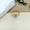 Anel Colorido Amor Zircônia Diamante Anel Feminino Alto Padrão Abertura Ajustável Coração Moda Versátil Sem Cor Acessórios