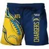 Shorts Novos Transfronteiriços Masculinos Série NFL Rugby Estampa Digital 3D Moda Esportiva Cinco Calças de Praia Masculinas