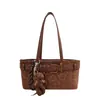 Moda Tendencia Estilo Coreano Otoño Invierno Retro Bolso de Hombro Único Versátil Gran Capacidad Estampado de Leopardo Bolso de Axila Bolso de Mano de Alta Gama para Mujer
