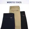 Pantalones casuales de pierna recta, corte holgado, versátiles, elásticos, no se arrugan, no necesitan planchado, de alta gama italiana, para hombre, para otoño e invierno