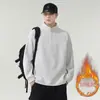 Moletom retro americano com meio zíper e gola alta para homens, jaqueta esportiva casual solta da moda de primavera com mangas compridas