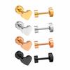 Pendientes de Corazón con Cierre de Rosca, Moda Transfronteriza, Elegantes y Versátiles, Colores Mixtos, Pendientes Pequeños, Fabricante de Pendientes de Acero Inoxidable