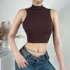 Fotografia de rua estilo europeu e americano básico verão slim-fit emagrecimento sexy apertado cintura alta curto umbigo exposto sem mangas colete base para mulheres