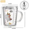 Vaso de Vidrio para el Hogar Niños Taza con Popote Dibujos Animados con Tapa Asa Escala Leche Taza de Desayuno Regalo Creativo