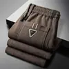 Pantalones de Chándal Versátiles de Alta Gama para Otoño e Invierno, Pantalones Casuales Rectos Sueltos para Hombre, Pantalones Largos Casuales Elásticos Gruesos para Primavera y Otoño