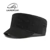 Chapéu Masculino de Aba Reta, Novo Estilo de Primavera, Boné de Algodão Lavado, Chapéu de Sol para Uso Externo, Chapéu Militar, Chapéu Feminino Plissado