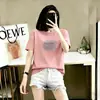 Camiseta Feminina Estilo Mãe de Comércio Exterior Transfronteiriço Moda Feminina Manga Curta Nova Tendência Jovem Slim Fit Top de Verão