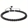 Pulsera de Abalorios Cruzados Europeos y Americanos de 4 mm Pulsera Ajustable Tejida Pulsera de Piedra Natural para Yoga Hecha a Mano Joyería para Damas