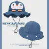 Bonito y Adorable Sombrero de Pescador de Mezclilla de Pingüino para Mujer, Primavera y Verano, Circunferencia de Cabeza Grande, Ala Ancha, Protección Solar para Exteriores, Sombrero para Senderismo