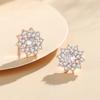 Brincos de Floco de Neve Estilo Coreano Feminino Verão Versátil Estrela Celebridade da Internet Brincos Rose Gold Cheio de Diamantes Estilo Transfronteiriço