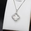 Colgante de Base Cuadrada de Plata S925 para Ocultador Baotou Colgante para Collar de Mujer Perla 9-10 Accesorios DIY Base Vacía Semiterminado 854