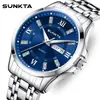 Sunkta/Lige Nuevo Moda Transfronteriza Simple Negocios Reloj de Cuarzo para Hombre Luminoso Impermeable Correa de Acero Reloj