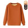 Sudadera de piel de cordero para hombre, cuello redondo, forro polar, engrosada, otoño e invierno, holgada, color liso, chaqueta pullover, top cálido para hombre