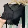 Cardigã de Proteção Solar para Mulheres, Xale Fino, Vestido de Alcinha de Verão, Blusa, Colete Francês Pequeno, Jaqueta de Seda Gelada