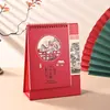 Caderno de Artesanato Calendário 2026 Ano do Cavalo Estilo Vertical Calendário de Escritório com Estampagem Dourada Perolada e Eletrogravação Logo Personalizado