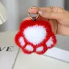 Garras de Gato de Piel Sintética de Visón Colgante de Piel Sintética Peluche Bolsita Pequeña de Pata Colgante Llavero Colgante Pequeño