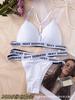 Traje de sostén de tela de natación europeo para niña, espalda bonita, top de tubo con letras, sexy, base, chaleco para envolver el pecho, ropa interior, traje de ropa interior
