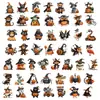 50 Pegatinas de Animales de Halloween Caricatura Disfrazados Cabeza de Calabaza Paquete de Pegatinas para Diario DIY Decoración de Guitarra Pegatina