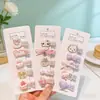 Presilhas Fofas de Bico de Pato Listradas para Crianças, Meninas, Bebês, Conjunto de 5, Presilhas de Cabelo com Esquema de Cores para Jardim de Infância