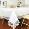 Mantel de encaje bordado de color sólido estilo europeo blanco jacquard satén encaje soluble en agua cojín de sofá venta al por mayor de fábrica camino de mesa