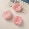 Luz de Início de Primavera Luxo Leve Malha de Seda Brilhante Borda Queimada Camélia de Pérola Brincos Artesanais DIY Nicho Acessórios para Brincos Acessórios