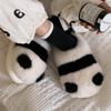 Pantuflas de Algodón para Mujer Invierno Dibujos Animados Lindo Panda Relleno Baotou Calientes para Casa Interior Confinamiento Zapatos de Suela Suave