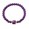 Pulseira TemuTK Mais Vendida Aumenta a Confiança Realça o Charme Pulseira de Contas de Cristal Roxo Ametista