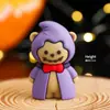 Caixa de Almoço de Polpa de Halloween Decoração de Bolo Fantasma Engraçado Demônio Abóbora Pom-pom Chapéu Pequeno Acessórios de Inserção