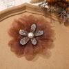 Original temperamento retro diamantes de imitación malla completa flor DIY hecho a mano corsage tocado accesorios de ropa mujeres al por mayor