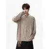 Primavera de 2026 Novo Top Masculino Texturizado Colorido com Gola de Botão Estilo Preguiçoso Estilo Retrô Cor Mista Camisa Básica de Manga Longa