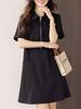 Precio Limitado++ Vestido Negro Casual de Manga Corta para Mujer Verano Nuevo Estilo Ropa Europea