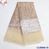 Vestido de novia de tela de red teñida transparente suave con encaje de tul bordado de cuentas de lentejuelas brillantes estrelladas, accesorios para vestido de novia