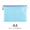 Bolsa de archivo de plástico pvc transparente tipo cremallera A4 bolsa de malla para documentos bolsa de archivo con cremallera para examen de estudiante imprimir logo