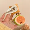 Acessórios de Cabelo Grampo de Cabelo Comida Franja Presilha Torrada Pão Desenho Animado Fofo Presilha BB Cor de Café Hambúrguer Menina Grampo de Cabelo Crianças