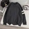 Suéter redondo estilo preguiçoso masculino, camada interna para outono e inverno, malha de alta qualidade, estilo moderno para casais, base preta