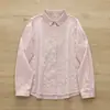 Coleção Outono 2026 Artístico Vazado Listra Escura Solta Feminina Camisa Básica Camisa de Manga Longa Cardigã Atacado