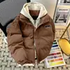 Jaqueta de inverno feminina quente e espessa de algodão com enchimento, novo estilo, design de peça dupla falsa, adequada para casais, corte solto e ideal para estudantes