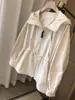 ¡Mi favorito personal!! Tejido impermeable de alta densidad, cintura con cordón para un efecto adelgazante, gabardina con capucha para mujer, nueva para otoño