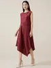 Falda de longitud media con dobladillo irregular estilo Miyake, Vestido de fiesta de verano de lujo ligero, Vestido plisado adelgazante de talla grande para el trabajo