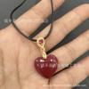 Colgante de cinabrio natural con hebilla de plata 925, arena de oro púrpura, colgante de bambú de calabaza de alto contenido, collar de cuentas de la suerte
