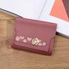 Monedero triple pequeño y lindo para mujer, tarjetero, tarjetero para fotos, moda, pequeño y exquisito, bolso coreano para mujer