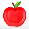 Nuevo producto de temporada escolar transfronteriza: Platos de papel fiesta Apple Pencil, platos desechables para cenas de fiestas de regreso a clases para niños