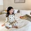 [Item de Liquidação] Conjunto de Roupa Íntima Pijama de Lã Stretch para Meninos e Meninas, Roupa de Casa Cartoon Escovada para Bebês