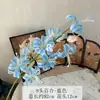 Nuevo Producto 2026 Flor de Lirio Artificial con Acabado de Alta Gama, Lirio con Follaje de 9 Cabezas para Decoración de Pasillo de Boda, Decoración del Hogar y Fotografía Flor Artificial